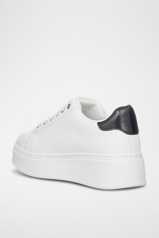 Zapatillas de piel con plataforma - Blanco
