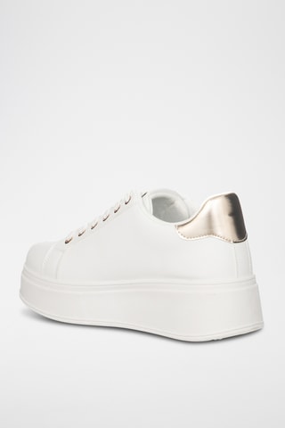 Zapatillas de piel con plataforma - Blanco