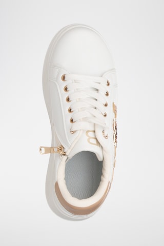Zapatillas de piel con plataforma - Beige