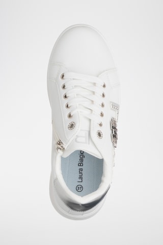 Zapatillas de piel con plataforma - Blanco
