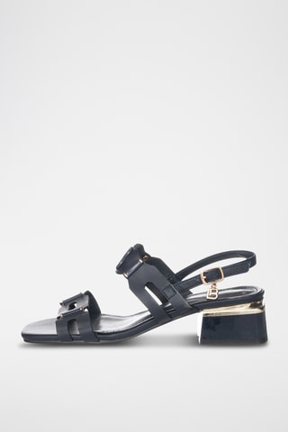 Sandalias de piel de tacón - Camel