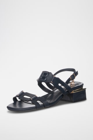 Sandalias de piel de tacón - Camel