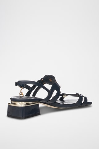 Sandalias de piel de tacón - Camel