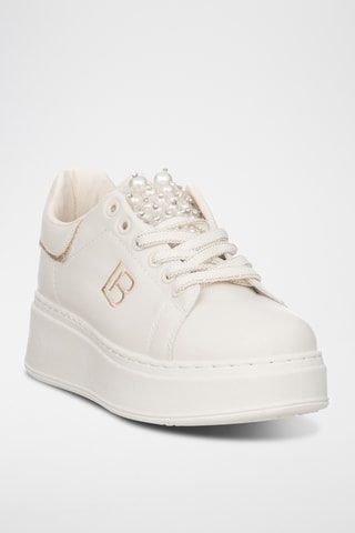 Zapatillas de piel con plataforma - Camel