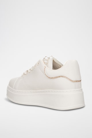Zapatillas de piel con plataforma - Camel