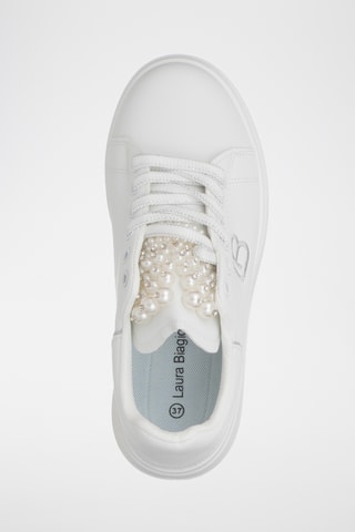 Zapatillas de piel con plataforma - Blanco