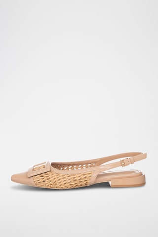 Sandalias de piel de tacón - Camel