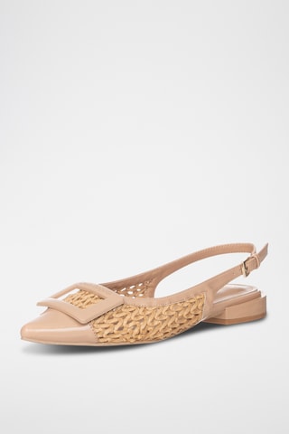 Sandalias de piel de tacón - Camel