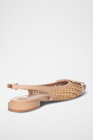 Sandalias de piel de tacón - Camel