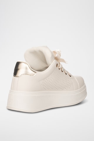 Zapatillas de piel con plataforma - Camel