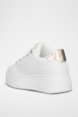 Zapatillas de piel con plataforma - Blanco