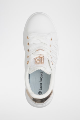 Zapatillas de piel con plataforma - Blanco