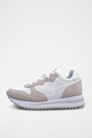 Zapatillas de piel Rhea - Blanco y gris