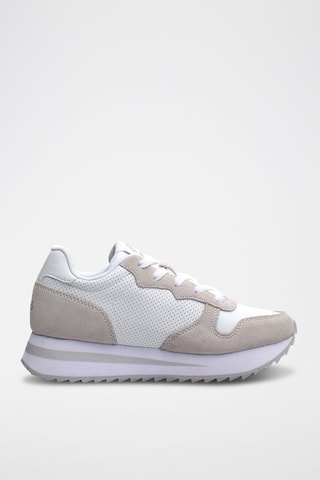 Zapatillas de piel Rhea - Blanco y gris