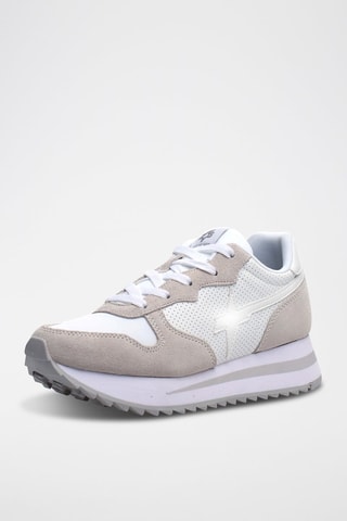Zapatillas de piel Rhea - Blanco y gris