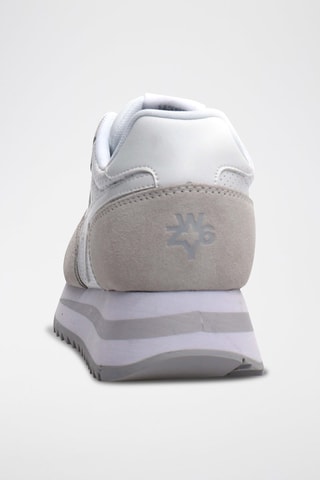 Zapatillas de piel Rhea - Blanco y gris