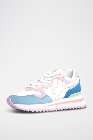 Zapatillas de nobuk - Blanco y azul