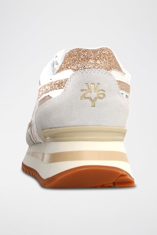Zapatillas de nobuk - Blanco, beige y gris