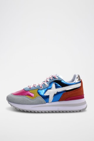 Leren Sneakers Yak - Groen en oranje