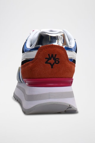 Leren Sneakers Yak - Groen en oranje