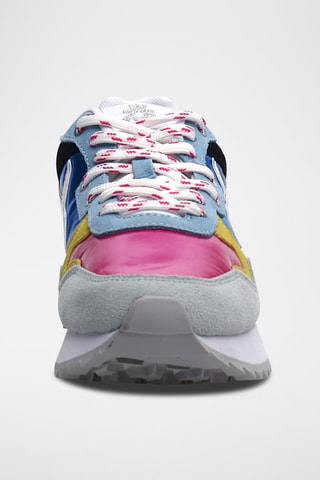 Leren Sneakers Yak - Groen en oranje