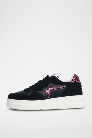 Nubuck Sneakers - Zwart en roze