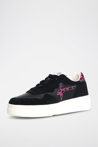 Nubuck Sneakers - Zwart en roze