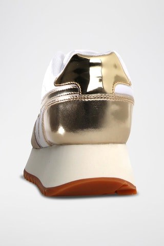 Zapatillas de piel con plataforma - Beige