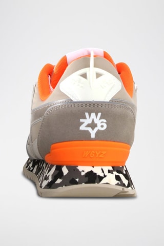 Zapatillas de nobuk - Beige, naranja y gris