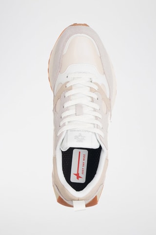 Zapatillas de nobuk - Blanco y beige