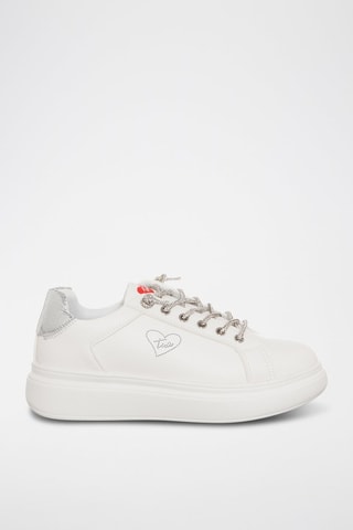 Zapatillas con plataforma - Blanco y plateado