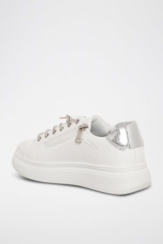 Zapatillas con plataforma - Blanco y plateado