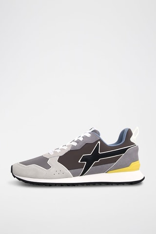 Zapatillas de nobuk - Blanco, negro y gris
