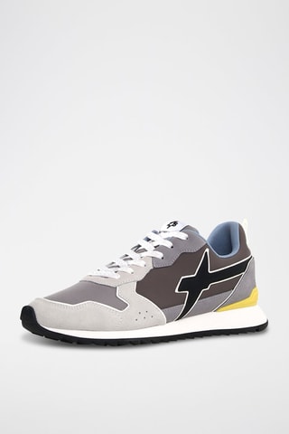 Zapatillas de nobuk - Blanco, negro y gris