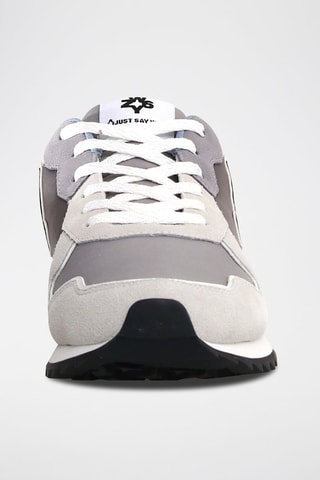 Zapatillas de nobuk - Blanco, negro y gris