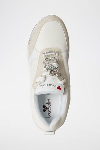 Zapatillas de piel vegana con plataforma - Blanco