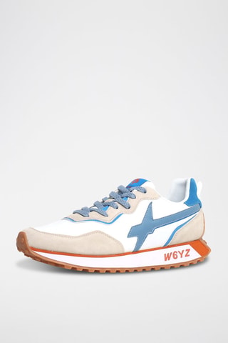 Zapatillas de nobuk - Blanco y beige