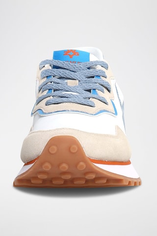 Zapatillas de nobuk - Blanco y beige