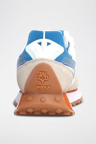 Zapatillas de nobuk - Blanco y beige