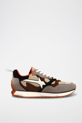Zapatillas de nobuk - Beige y gris
