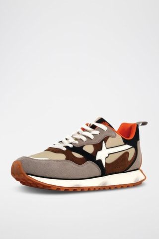 Zapatillas de nobuk - Beige y gris