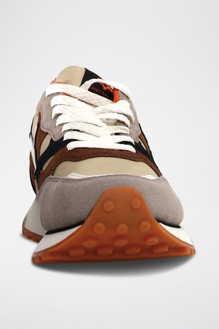 Zapatillas de nobuk - Beige y gris