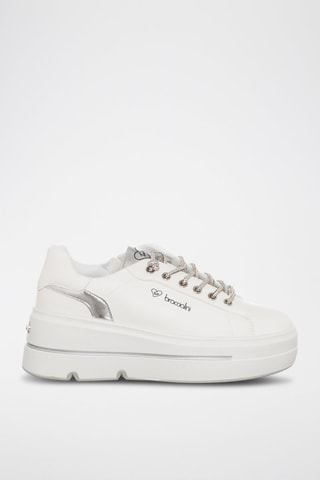 Zapatillas con plataforma - Blanco y plateado