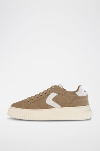 Leren Sneakers - Wit en beige