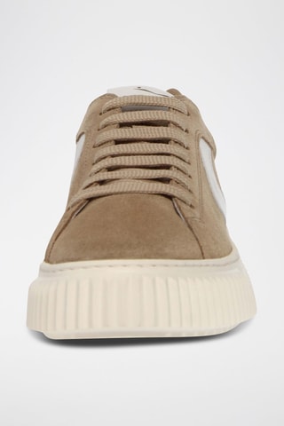 Leren Sneakers - Wit en beige
