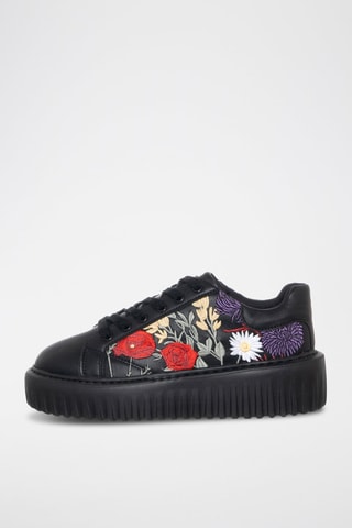 Zapatillas con plataforma - Negro y rojo