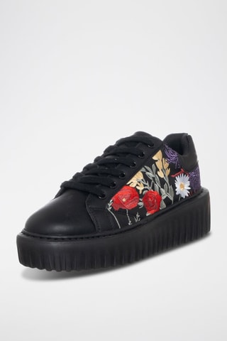Zapatillas con plataforma - Negro y rojo