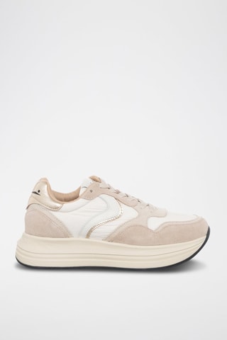 Zapatillas de piel Melany - Blanco y beige