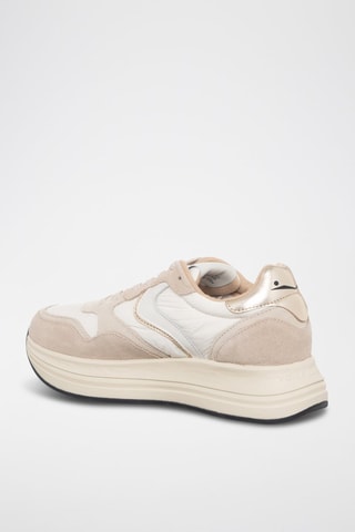 Zapatillas de piel Melany - Blanco y beige
