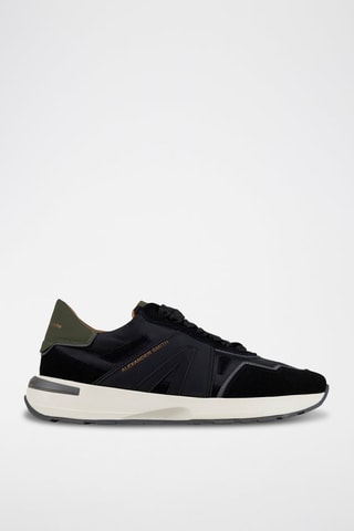 Zapatillas de piel - Negro y verde